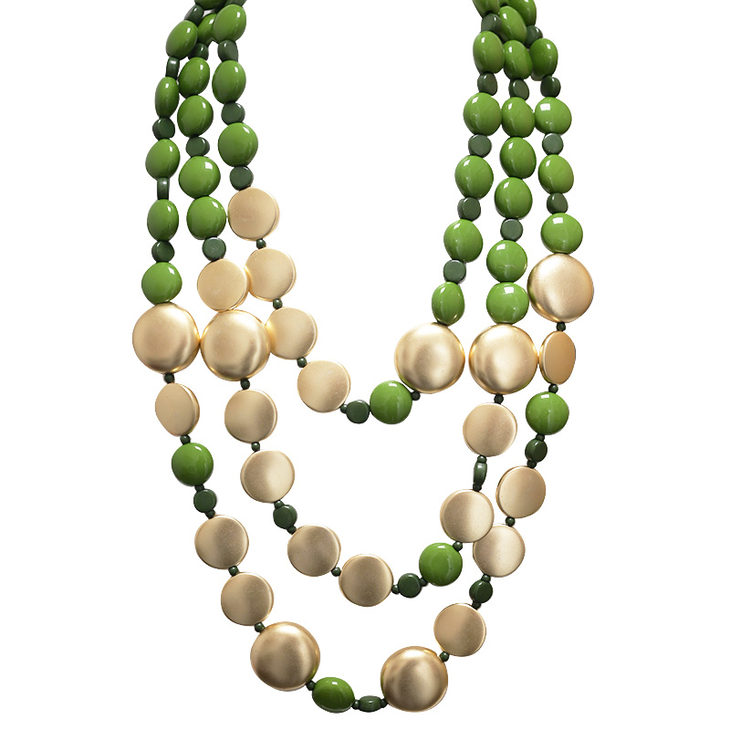 COLLANA DI PERLINE IN RESINA A TRE FILI - FT24152B619