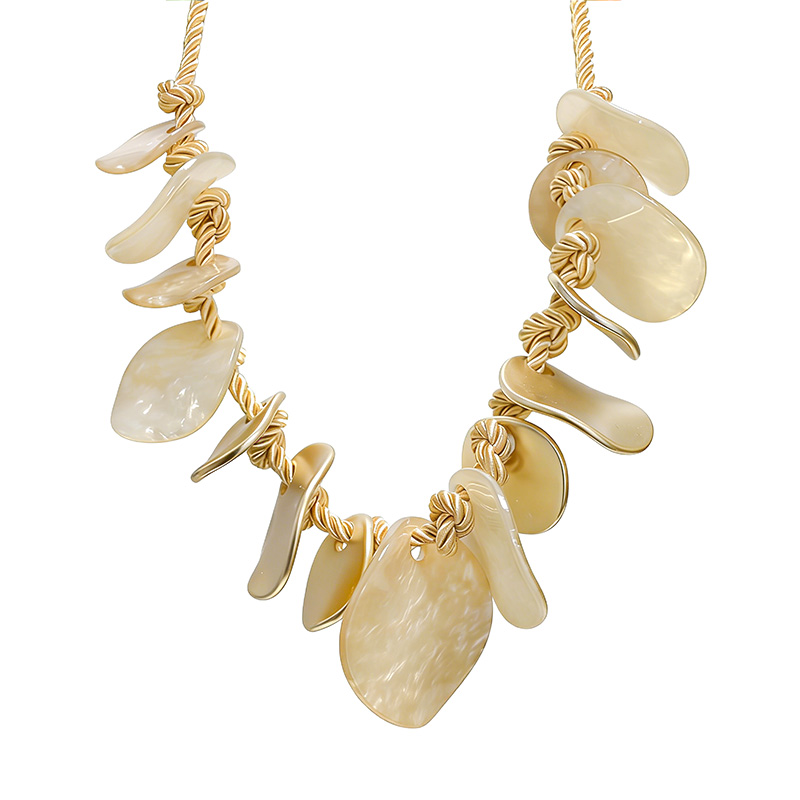 COLLANA CON DISCHI IN RESINA E CORDA INTRECCIATA - FT24152B987