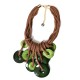 COLLANA MULTIFILO IN CORDA CON DISCHI PENDENTI IN RESINA - FT24156B612