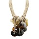 COLLANA MULTIFILO IN CORDA CON DISCHI PENDENTI IN RESINA - FT24156B612