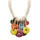 COLLANA MULTIFILO IN CORDA CON DISCHI PENDENTI IN RESINA - FT24156B612