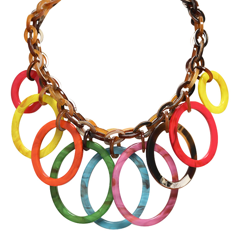 COLLANA BAVAGLINO CON ANELLI IN RESINA - FT24160B759 COLLANA BAVAGLINO CON ANELLI IN RESINA - FT24160B759