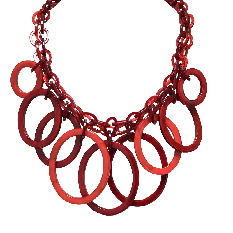 COLLANA BAVAGLINO CON ANELLI IN RESINA - FT24160B759 COLLANA BAVAGLINO CON ANELLI IN RESINA - FT24160B759