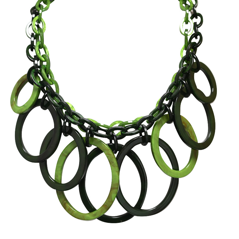 COLLANA BAVAGLINO CON ANELLI IN RESINA - FT24160B759 COLLANA BAVAGLINO CON ANELLI IN RESINA - FT24160B759