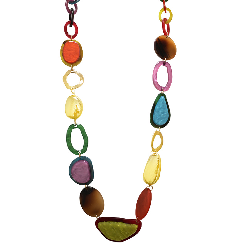 COLLANA LUNGA GEOMETRICA IN RESINA - FT24168B617 COLLANA LUNGA GEOMETRICA IN RESINA - FT24168B617