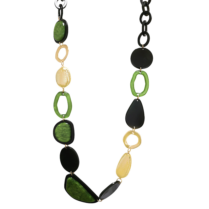 COLLANA LUNGA GEOMETRICA IN RESINA - FT24168B617 COLLANA LUNGA GEOMETRICA IN RESINA - FT24168B617