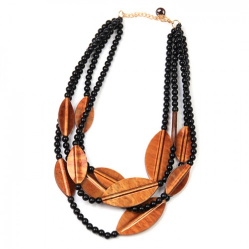 COLLANA CORDA  MULTIFILO CON PERLINE IN RESINA - FT24192A294