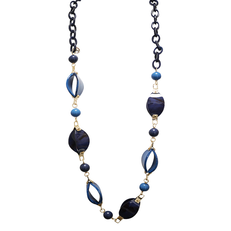 COLLANA LUNGA CON CATENA E PERLINE IN RESINA - FT24196B761 COLLANA LUNGA CON CATENA E PERLINE IN RESINA - FT24196B761