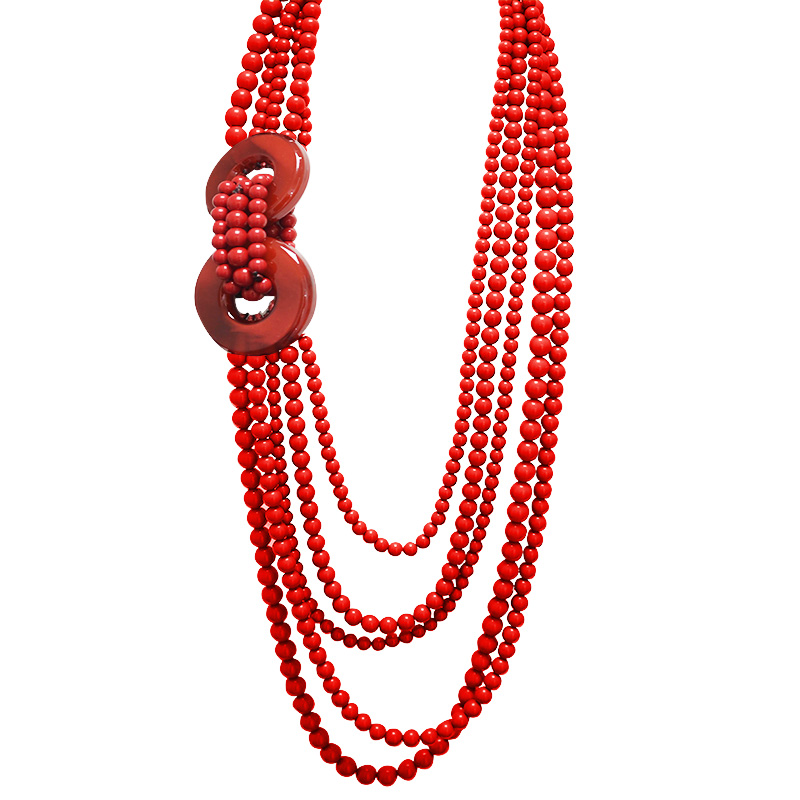 COLLANA LUNGA MULTIFILO CON PERLINE IN RESINA - FT24240B622 COLLANA LUNGA MULTIFILO CON PERLINE IN RESINA - FT24240B622