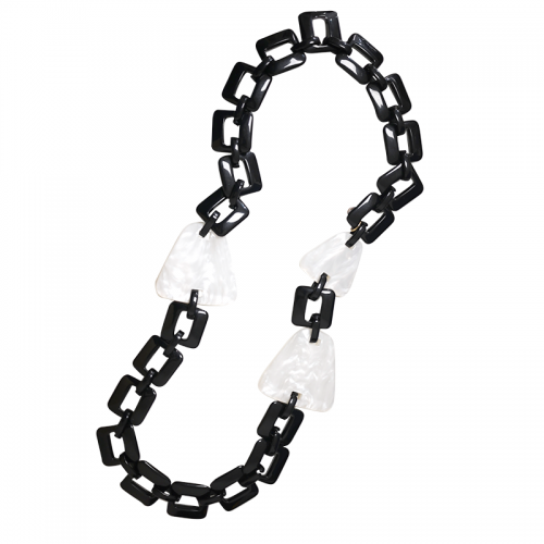 COLLANA LUNGA A CATEMA CON TRAPEZI IN RESINA - FT24280B623