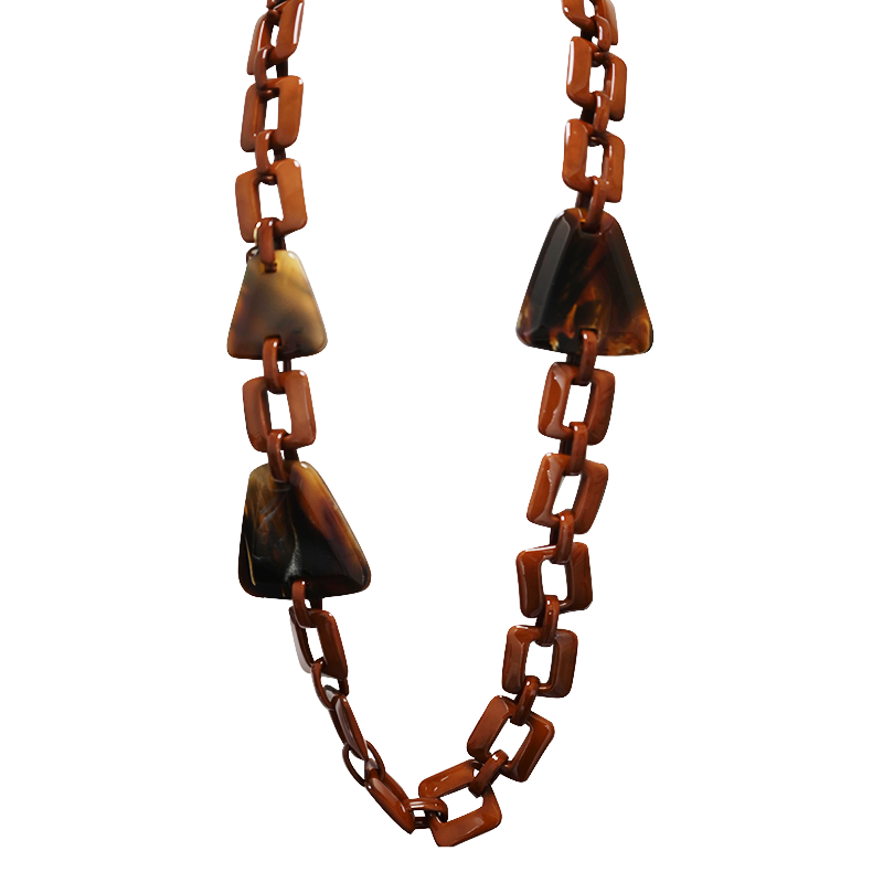 COLLANA LUNGA A CATEMA CON TRAPEZI IN RESINA - FT24280B623 COLLANA LUNGA A CATEMA CON TRAPEZI IN RESINA - FT24280B623