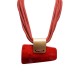 COLLANA MULTIFILO IN CORDA CON PENDENTE GEOMETRICO IN RESINA - FT25132C533