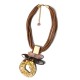 COLLANA MULTIFILO IN CORDA CON PENDENTE ASTRATTO IN RESINA - FT25144C532