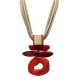 COLLANA MULTIFILO IN CORDA CON PENDENTE ASTRATTO IN RESINA - FT25144C532