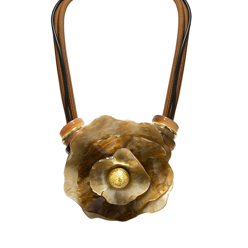 COLLANA CON GRANDE FIORE IN RESINA - FT25144C536