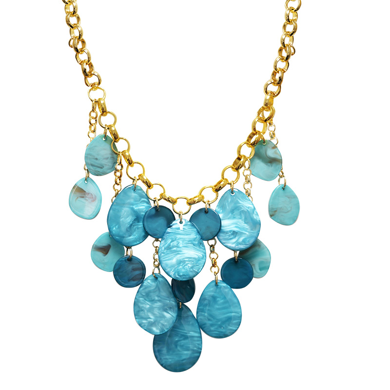 COLLANA BAVAGLINO CON PENDENTI MULTIFORMA IN RESINA - FT25152C535