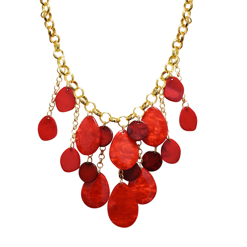 COLLANA BAVAGLINO CON PENDENTI MULTIFORMA IN RESINA - FT25152C535