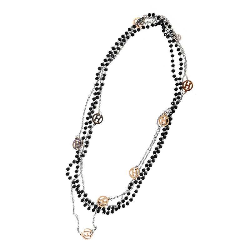 COLLANA LUNGA A DOPPIO FILO CON PERLINE E CIONDOLI H - JN211225L42