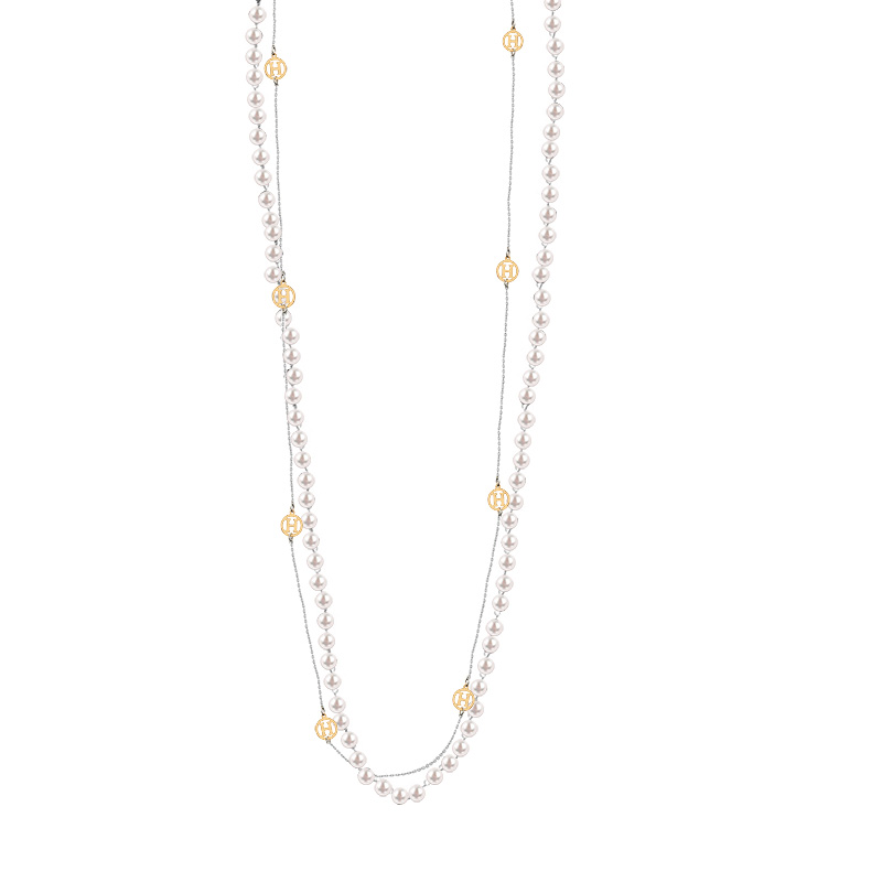COLLANA LUNGA A DOPPIO FILO CON PERLINE E CIONDOLI H - JN211225L42