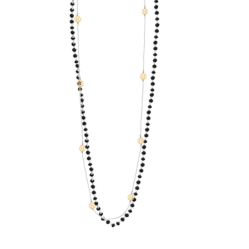 COLLANA LUNGA A DOPPIO FILO CON PERLINE E CIONDOLI H - JN211225L42