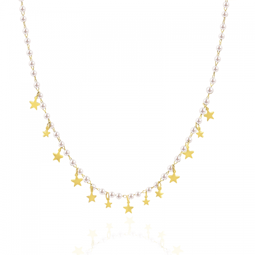 COLLANA GIROCOLLO CON PERLINE E STELLA - JN21123100A35