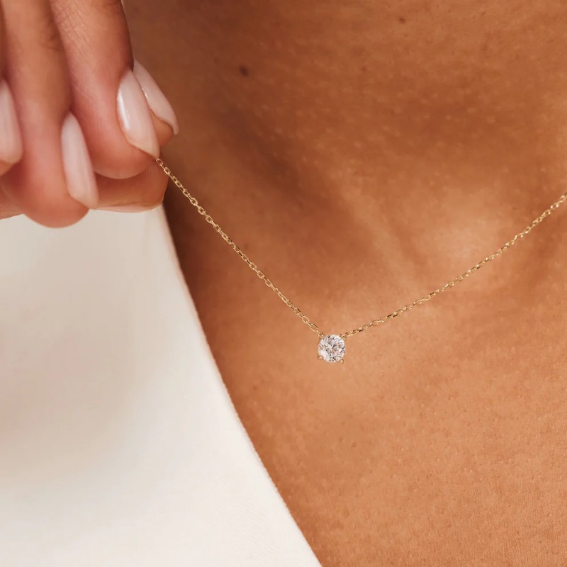 COLLANA PUNTO LUCE CON ZIRCONE - JN2440B772