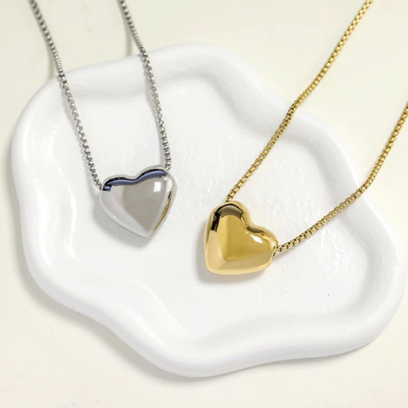 COLLANA CON CIONDOLO CUORE LUCIDO BOMBATO - JN2448B525