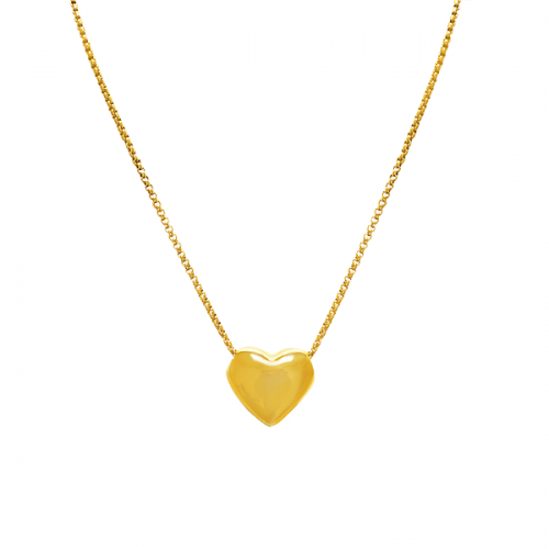 COLLANA CON CIONDOLO CUORE LUCIDO BOMBATO - JN2448B525