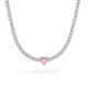 COLLANA TENNIS REGOLABILE CON CURSORE E CUORE COLORATO - JN25100C235