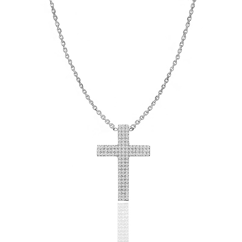 COLLANA CON PENDENTE A CROCE CON ZIRCONI - JN25108C681