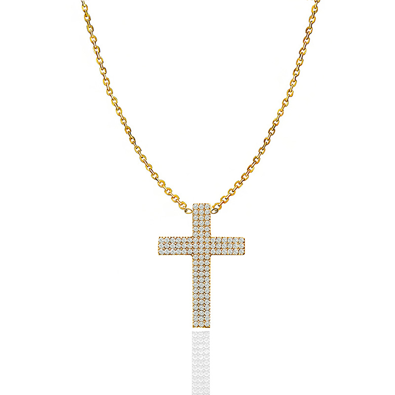 COLLANA CON PENDENTE A CROCE CON ZIRCONI - JN25108C681