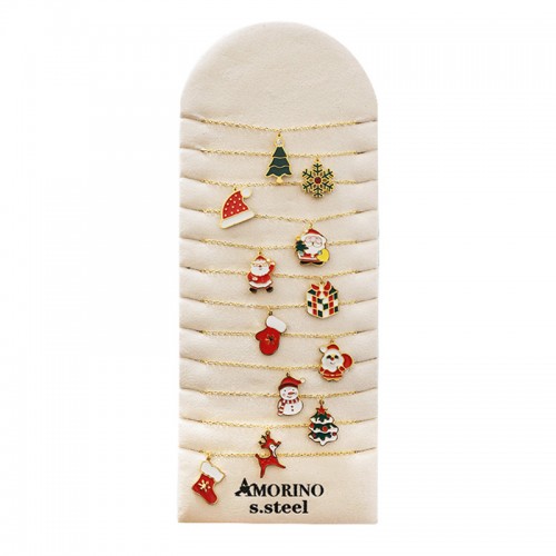 SET DI 12 COLLANE NATALIZIE CON ESPOSITORE - JN25384C26