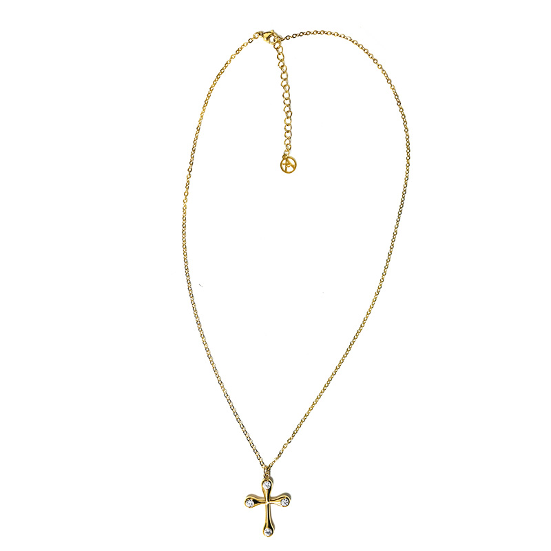 COLLANA CON PENDENTE A CROCE CON ZIRCONI - JN2552C674