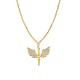 COLLANA CON PENDENTE A ALI D'ANGELO CON ZIRCONI - JN2556C682