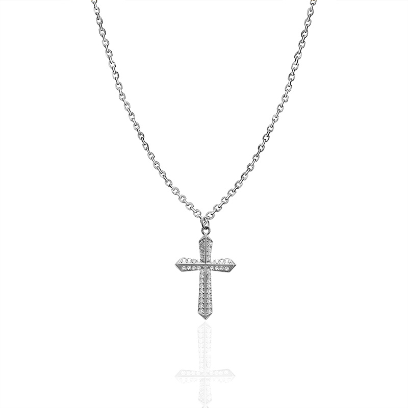 COLLANA CON PENDENTE A CROCE CON ZIRCONI - JN2560C670