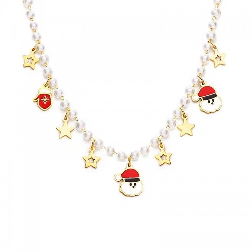 COLLANA DI PERLE CON CHARMS NATALIZI - JN2592C24