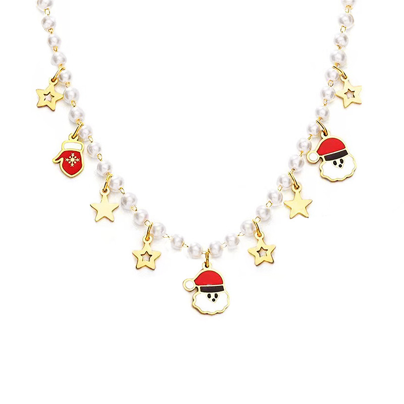 COLLANA DI PERLE CON CHARMS NATALIZI - JN2592C24 COLLANA DI PERLE CON CHARMS NATALIZI - JN2592C24