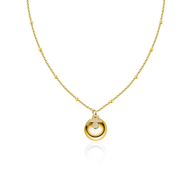 COLLANA LUNGA CHIAMA ANGELI CON CIONDOLO CIUCCIO IN ZIRCONI - JN26156D007