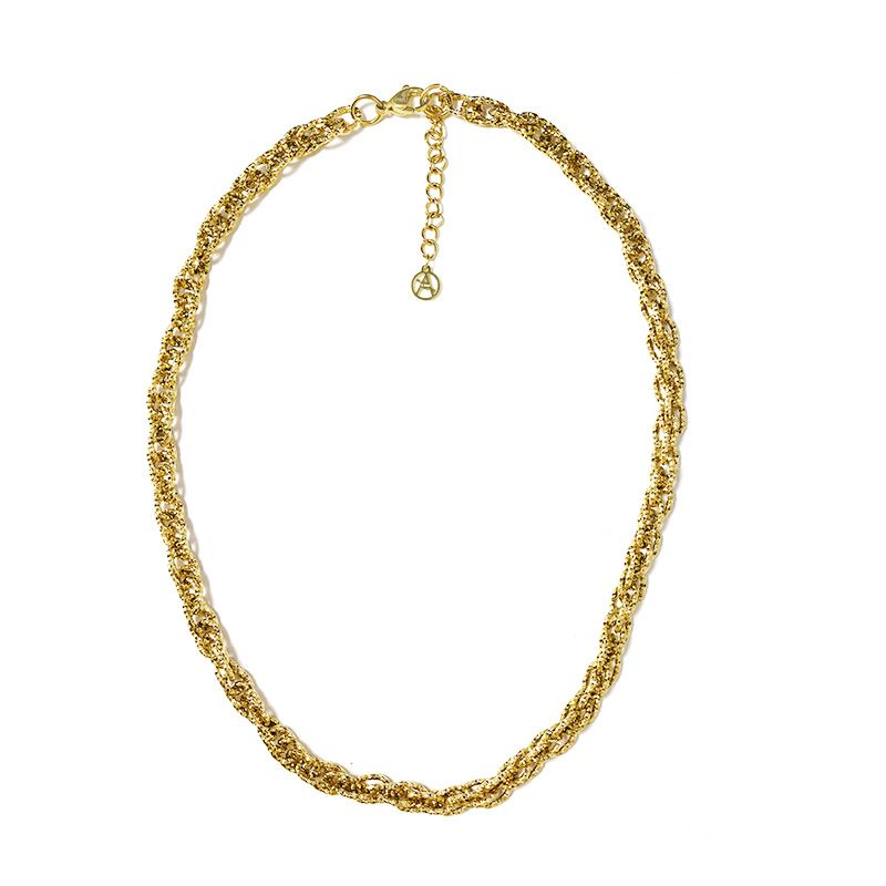COLLANA CATENA A DOPPIA MAGLIA LAVORATA - JN2662D063