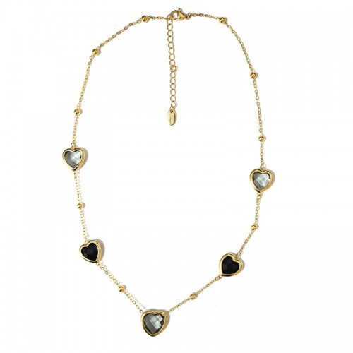 COLLANA CON CRISTALLI CUORI COLORATI - MDD2506N
