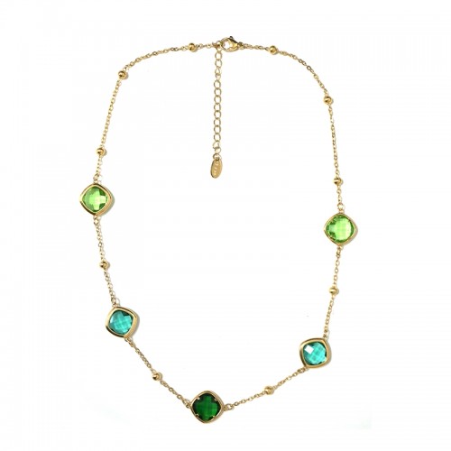 COLLANA CON CRISTALLI QUADRATI COLORATI - MDD2514N