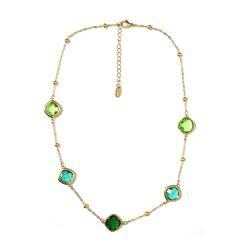 COLLANA CON CRISTALLI QUADRATI COLORATI - MDD2514N COLLANA CON CRISTALLI QUADRATI COLORATI - MDD2514N