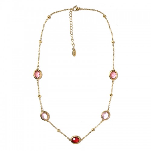 COLLANA CON CRISTALLI OVALI COLORATI - MDD2518N