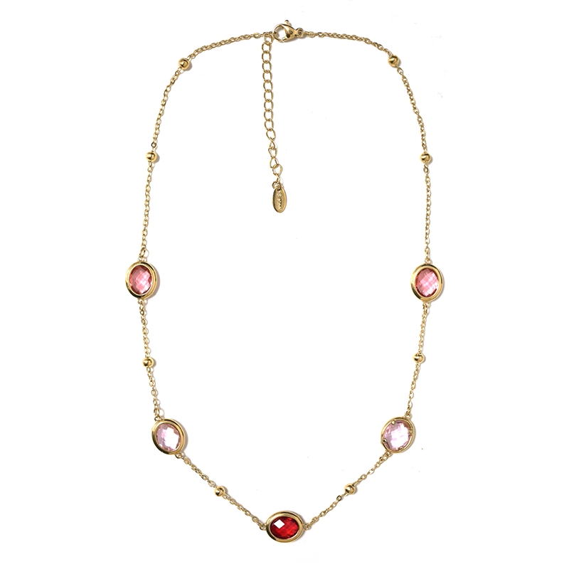 COLLANA CON CRISTALLI OVALI COLORATI - MDD2518N COLLANA CON CRISTALLI OVALI COLORATI - MDD2518N