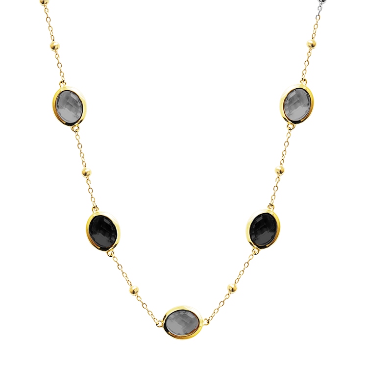COLLANA CON CRISTALLI OVALI COLORATI - MDD2518N COLLANA CON CRISTALLI OVALI COLORATI - MDD2518N