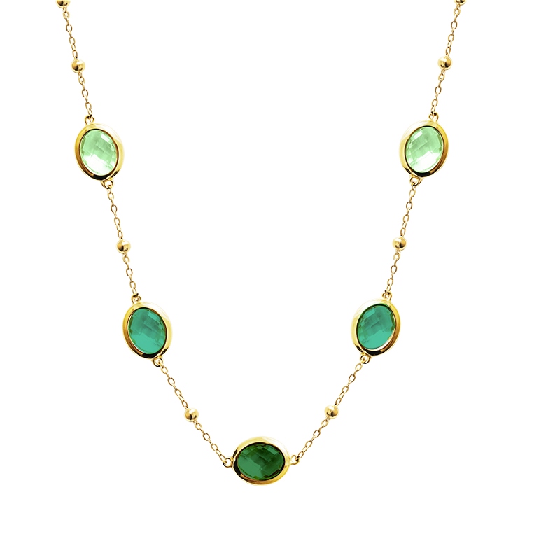 COLLANA CON CRISTALLI OVALI COLORATI - MDD2518N COLLANA CON CRISTALLI OVALI COLORATI - MDD2518N