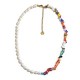 COLLANA CON PERLE E PERLINE COLORATE IRREGOLARI - MNK211211112H17