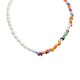 COLLANA CON PERLE E PERLINE COLORATE IRREGOLARI - MNK211211112H17