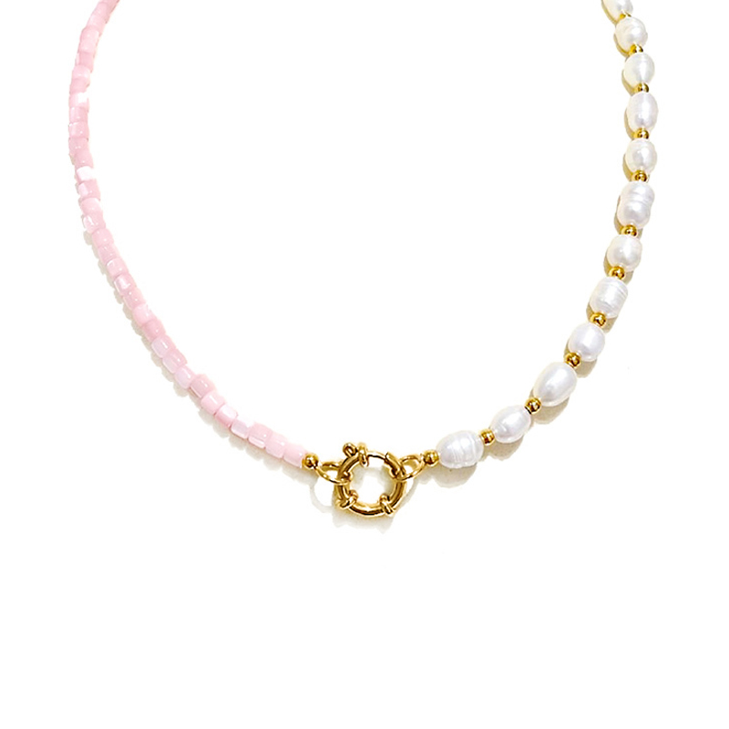 COLLANA DI PERLINE CON CHIUSURA FRONTALE - MNK211211112H20