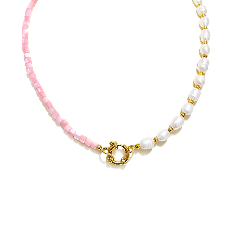 COLLANA DI PERLINE CON CHIUSURA FRONTALE - MNK211211112H20